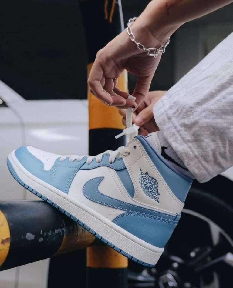 Buy First Copy Nike Air Jordan 1 Mid Unc 2022 Shoes Online India