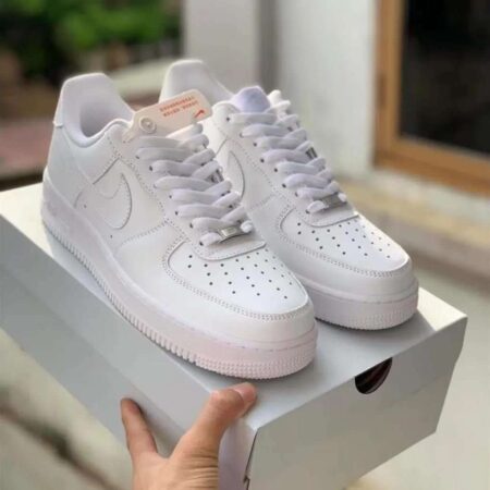 Buy First Copy Nike Airforce 1 Low Short White Leather Shoes Online India