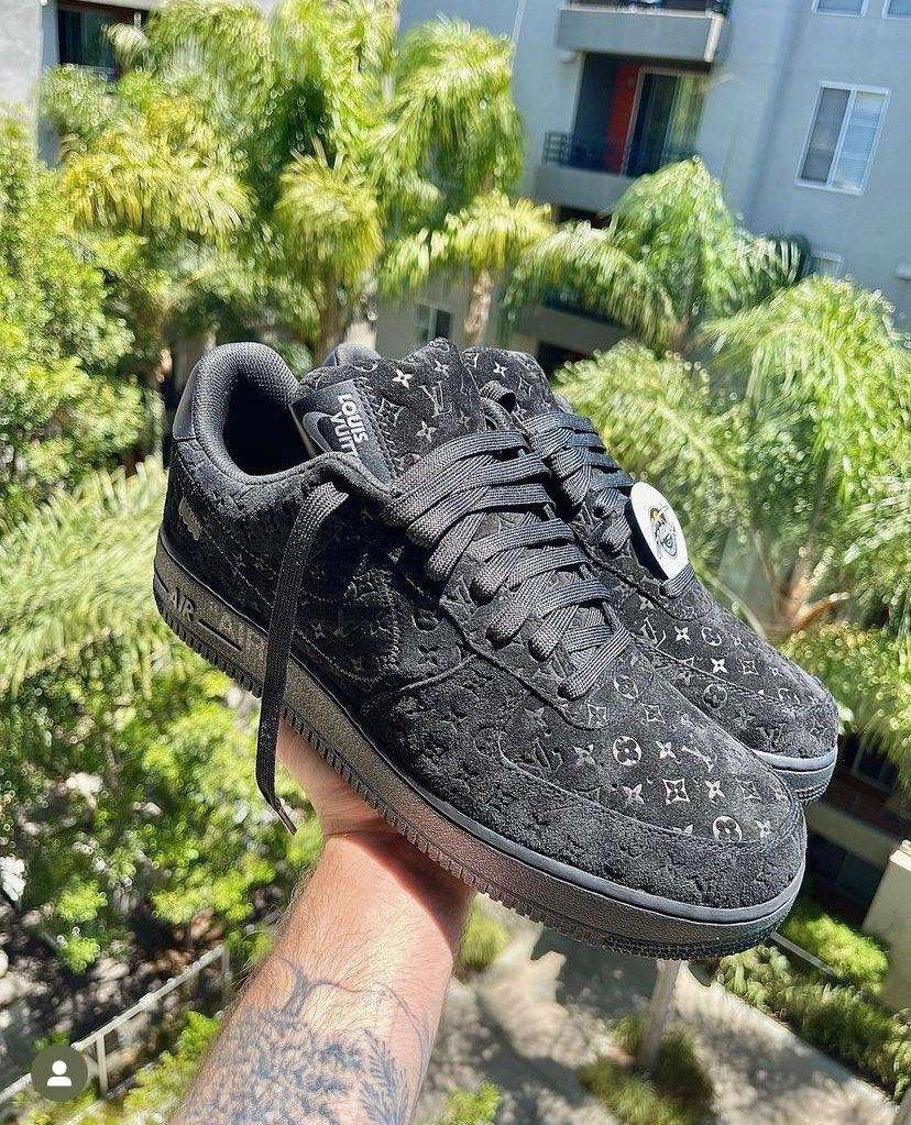 Buy First Copy Louis Vuitton X Nike Airforce 1 Black Shoes Online India