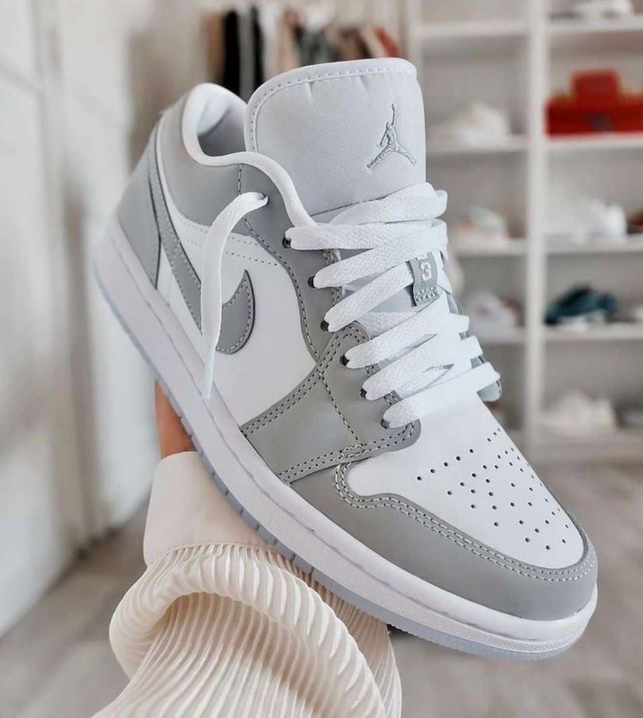 Replica 7AAA Quality Nike Air Jordan 1 Low Wolf Grey Shoes