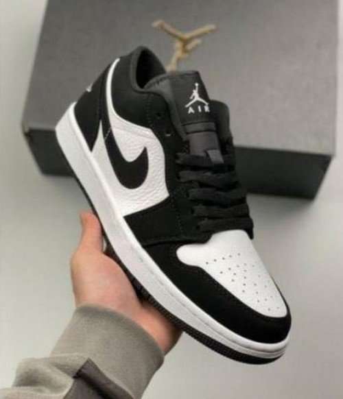 Buy Nike Air Jordan Retro 1 Black White Low First Copy Replica Shoes For Sale