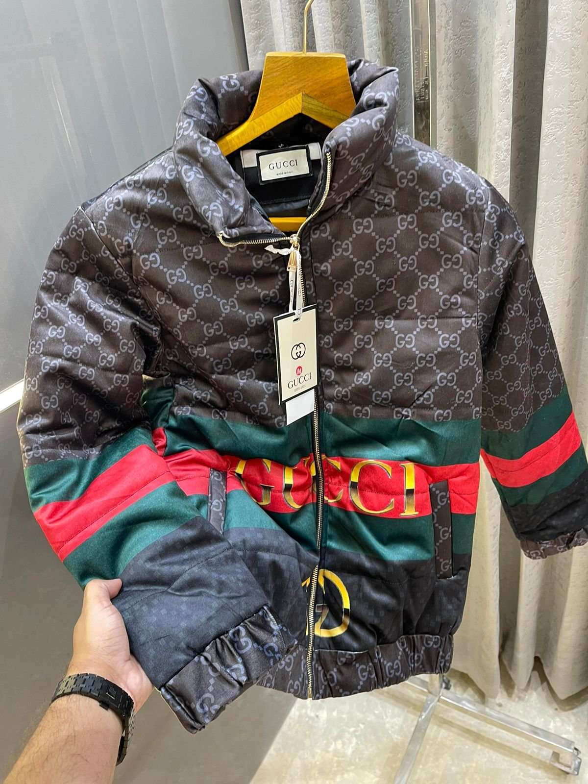 Gucci Monogram Print Puffer Jacket - Buy First Copy Shoes Online India!
