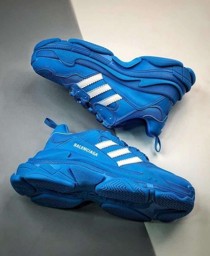 Buy First Copy Adidas X Balenciaga Triple S Blue Shoes Online India