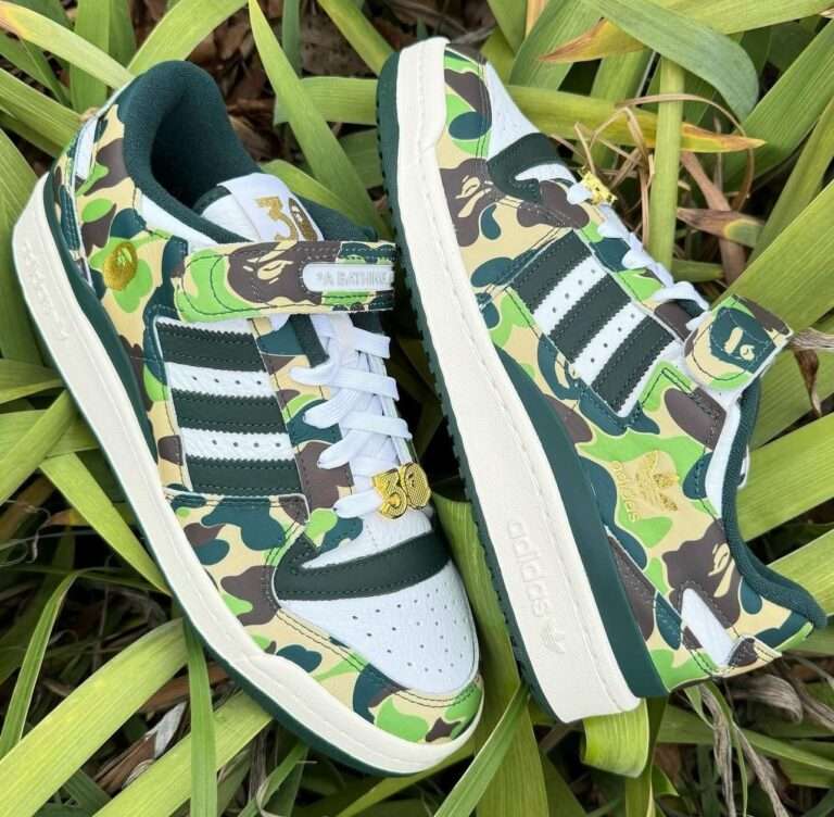 Buy First Copy Adidas Forum Low 84 X Bape Green Anniversary Shoes Online India