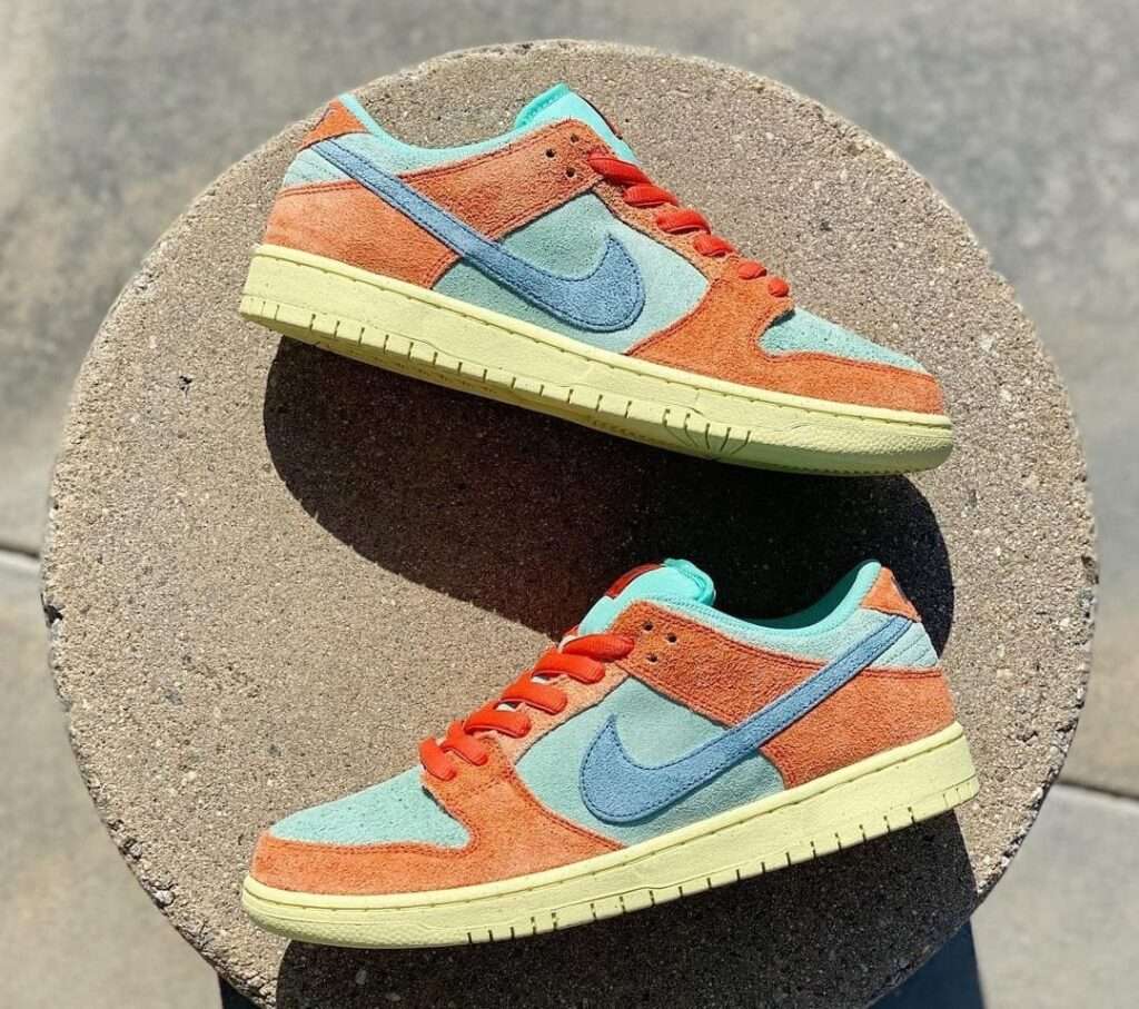 Buy First Copy Nike SB Dunk Low Pro Orange Emerald Rise Shoes Online India