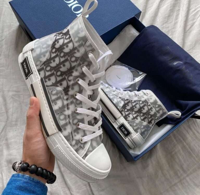 Buy First Copy Dior B23 High Converse Oblique White Shoes Online India