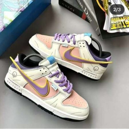 Buy First Copy Nike SB Dunk Low Saint Seiya Purple White Shoes Online India