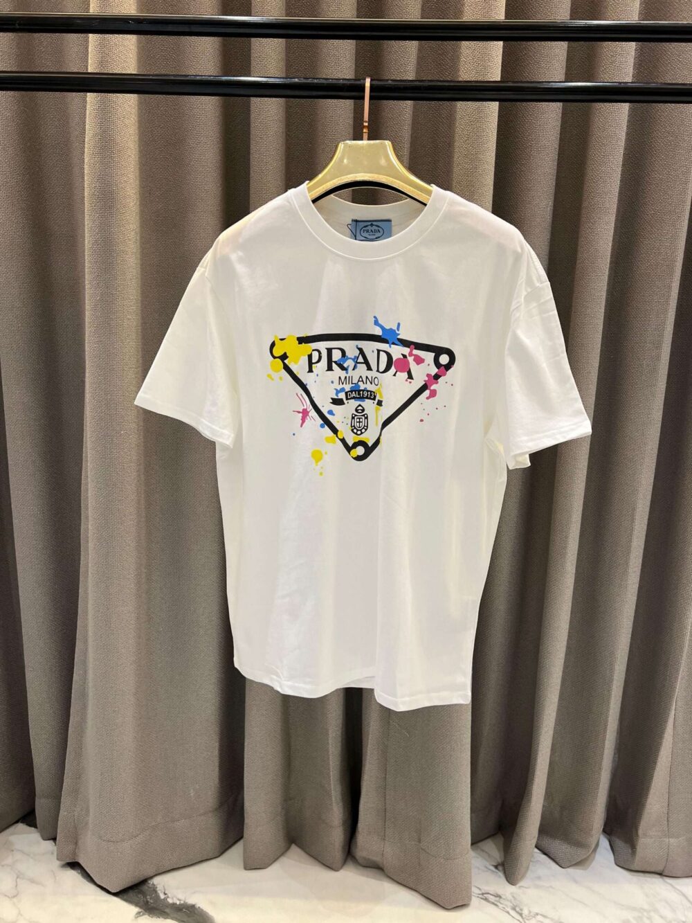 Buy First Copy Prada Middle Embroidery Embossed T-shirts Online India
