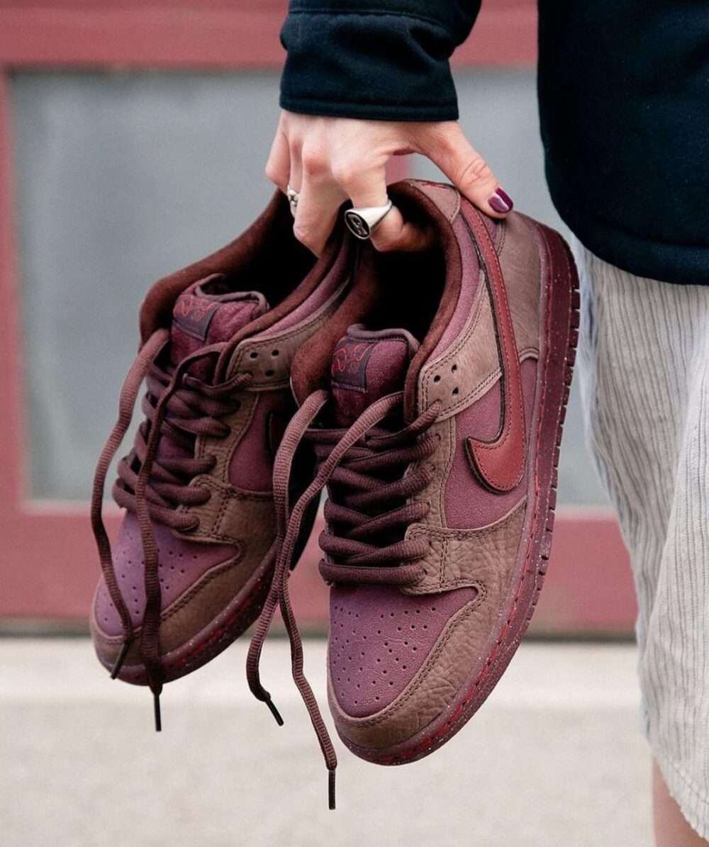 Buy First Copy Nike SB Dunk Low City Of Love Burgundy Crush Shoes Online India