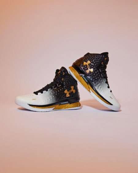 Buy First Copy Under Armour Stephen Curry 1 Black Gold Shoes online India