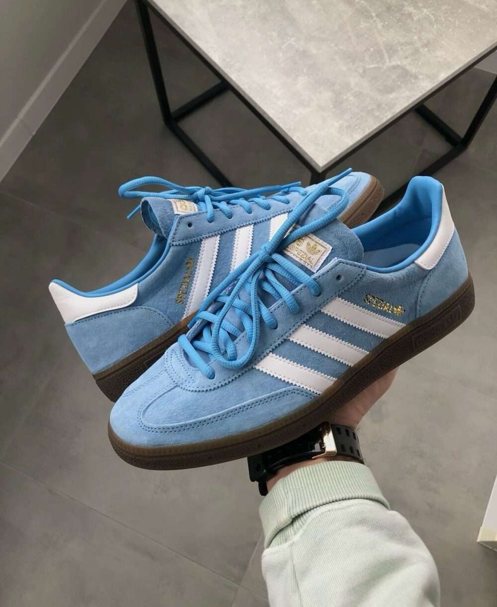 Buy First Copy Adidas Spezial Light Blue Shoes Online India