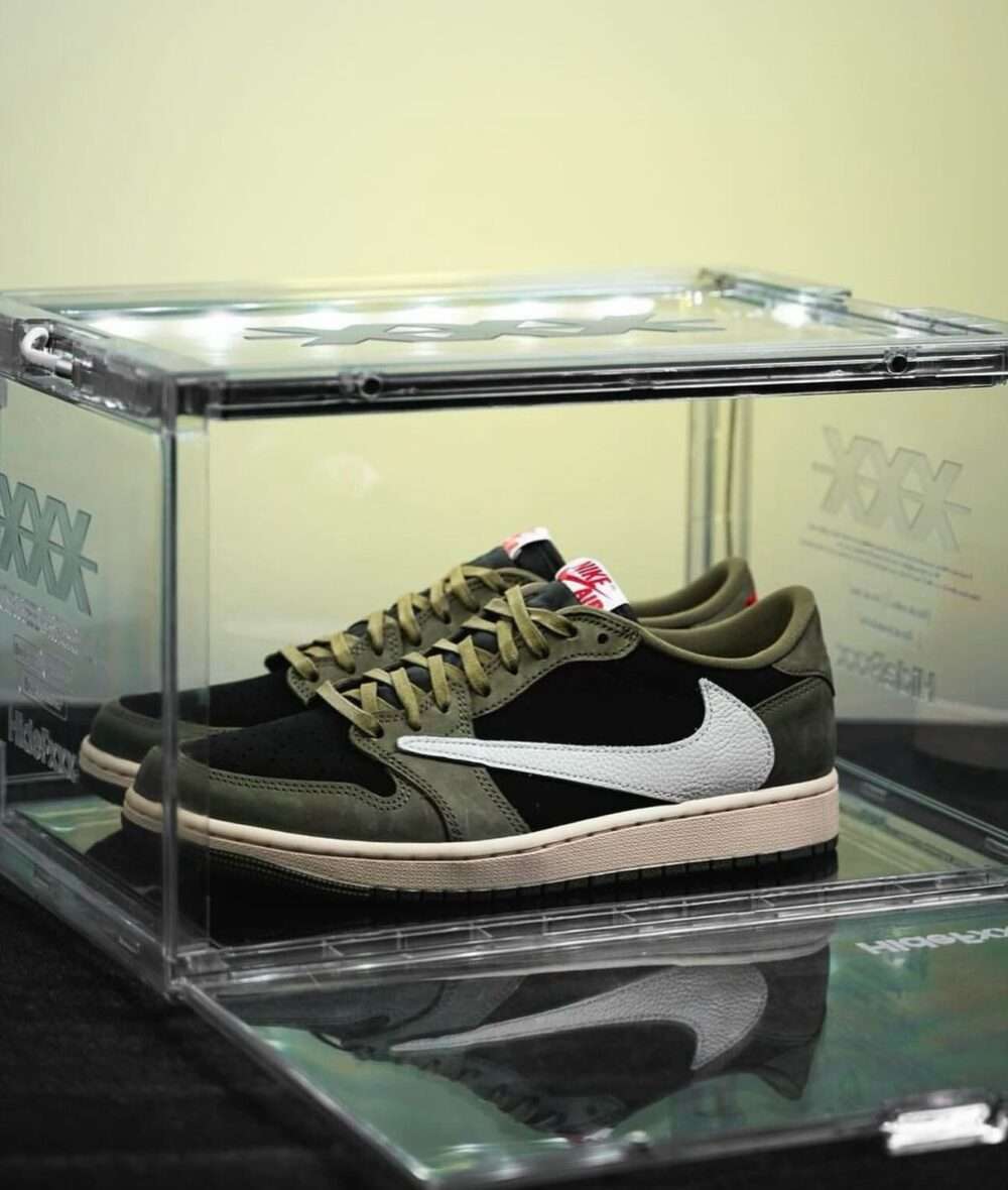 Buy First Copy Nike Air Jordan 1 Low Travis Scott Black Olive Shoes Online India