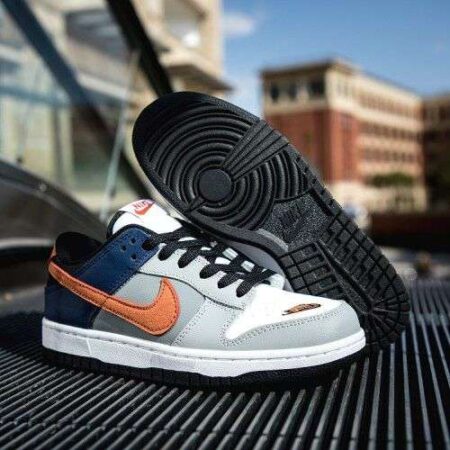 First Copy 7A Quality Nike Dunk Low EKIN White Neutral Grey Orange Shoes