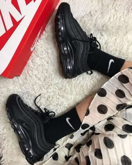 Buy First Copy Nike Airmax 97 All Black Reflective Womens Shoes Online India