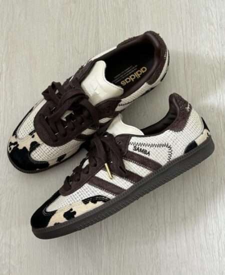 Buy First Copy Adidas Samba Notitle Cow Print Brown Shoes Online India