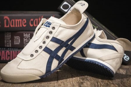 Buy First Copy Onitsuka Tiger Mexico Slipon Navy Beige Shoes Online India
